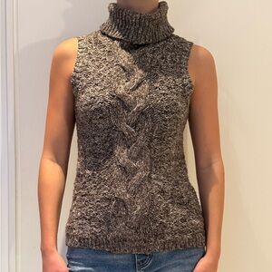 Women's Sleeveless Turtleneck Sweater - Gray